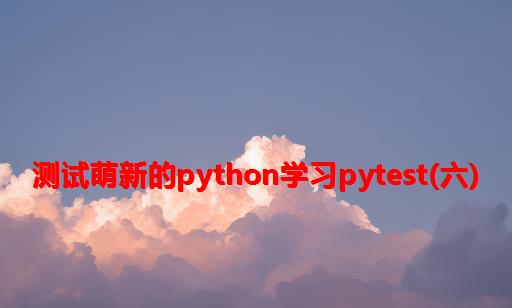 测试萌新的Python学习pytest(六)
